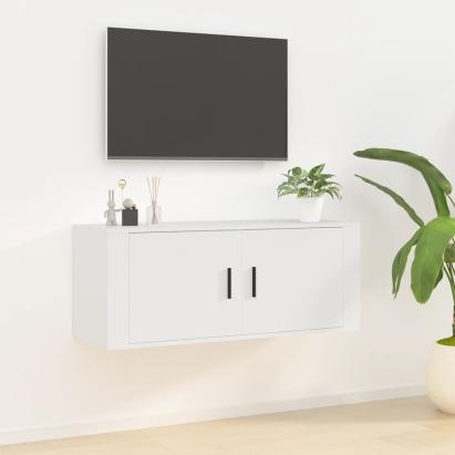 Dulap TV montat pe perete, alb, 100x34,5x40 cm GartenMobel Dekor