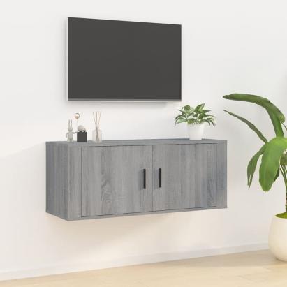 Dulap TV montat pe perete, gri sonoma, 100x34,5x40 cm GartenMobel Dekor