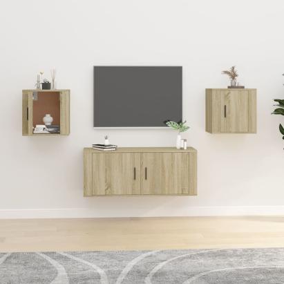 Dulapuri TV montate pe perete 2 buc stejar sonoma 40x34,5x40 cm GartenMobel Dekor