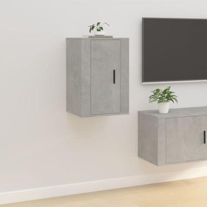 Dulap TV montat pe perete, gri beton, 40x34,5x60 cm GartenMobel Dekor