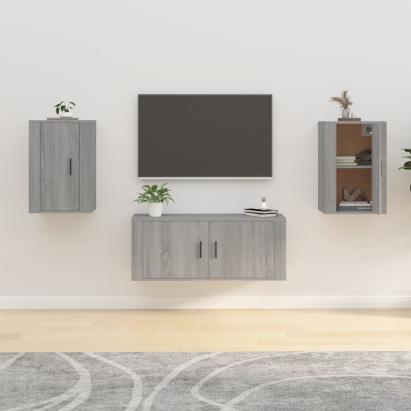 Dulapuri TV montate pe perete 2 buc. gri sonoma 40x34,5x60 cm GartenMobel Dekor