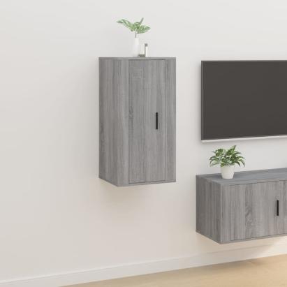 Dulap TV montat pe perete, gri sonoma, 40x34,5x80 cm GartenMobel Dekor