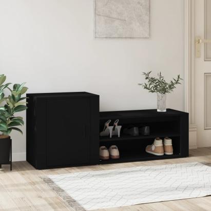 Pantofar, negru, 130x35x54 cm, lemn prelucrat GartenMobel Dekor