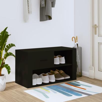 Pantofar, negru, 80x35x45 cm, lemn compozit GartenMobel Dekor