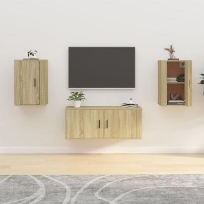 Dulapuri TV montate pe perete 2 buc stejar sonoma 40x34,5x60 cm GartenMobel Dekor