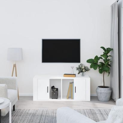 Comodă TV, alb, 100x35x40 cm, lemn prelucrat GartenMobel Dekor