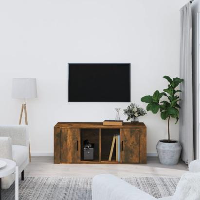 Comodă TV, stejar fumuriu, 100x35x40 cm, lemn prelucrat GartenMobel Dekor