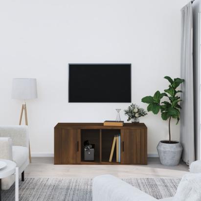Comodă TV, stejar maro, 100x35x40 cm, lemn prelucrat GartenMobel Dekor