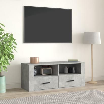 Comodă TV, gri beton, 100x35x40 cm, lemn prelucrat GartenMobel Dekor