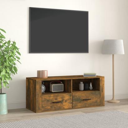 Comodă TV, stejar fumuriu, 100x35x40 cm, lemn prelucrat GartenMobel Dekor