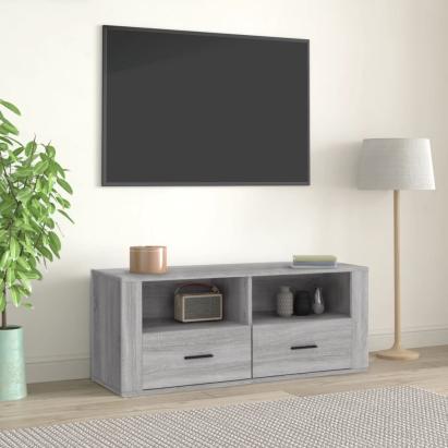 Comodă TV, gri sonoma, 100x35x40 cm, lemn prelucrat GartenMobel Dekor