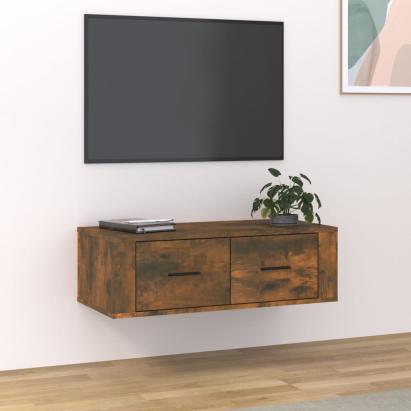 Dulap TV suspendat, stejar fumuriu, 80x36x25 cm, lemn compozit GartenMobel Dekor