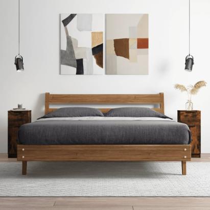 Servantă, stejar fumuriu, 30x30x70 cm, lemn prelucrat GartenMobel Dekor