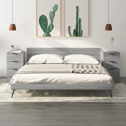Noptiere, 2 buc., sonoma gri, 40x36x65 cm GartenMobel Dekor