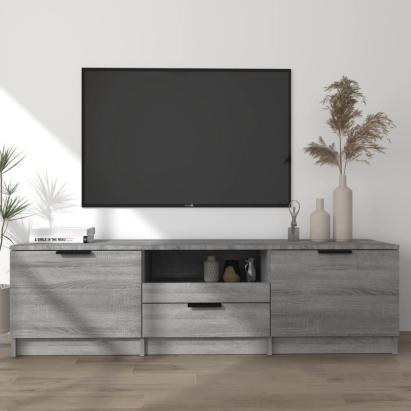 Comodă TV, sonoma gri, 140x35x40 cm, lemn prelucrat GartenMobel Dekor
