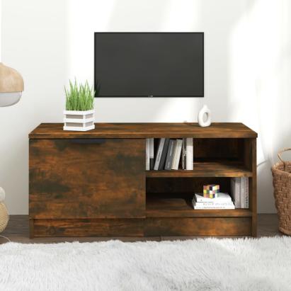 Comodă TV, stejar fumuriu, 80x35x36,5 cm, lemn prelucrat GartenMobel Dekor
