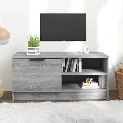 Comodă TV, gri sonoma, 80x35x36,5 cm, lemn prelucrat GartenMobel Dekor