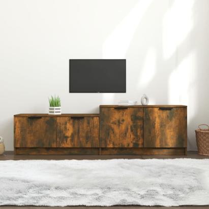 Comodă TV, stejar fumuriu, 158,5x36x45 cm, lemn prelucrat GartenMobel Dekor