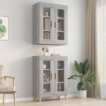 Dulap de perete suspendat, gri sonoma, 69,5x34x90 cm GartenMobel Dekor