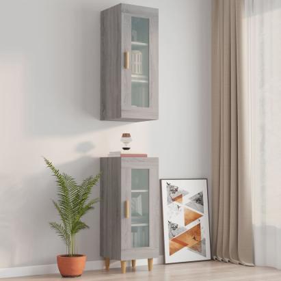Dulap de perete suspendat, gri sonoma, 34,5x34x90 cm GartenMobel Dekor