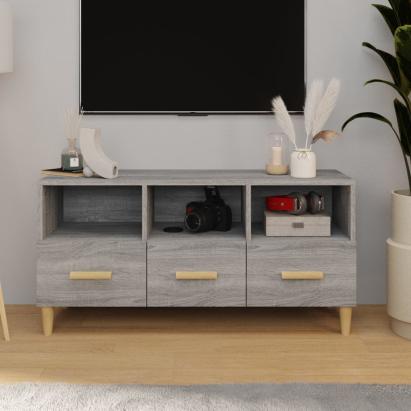 Comodă TV, gri sonoma, 102x36x50 cm, lemn compozit GartenMobel Dekor