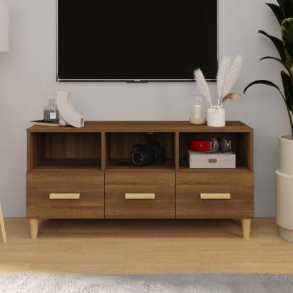 Comodă TV, stejar maro, 102x36x50 cm, lemn compozit GartenMobel Dekor