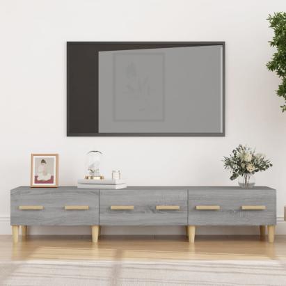 Comodă TV, gri sonoma, 150x34,5x30 cm, lemn compozit GartenMobel Dekor
