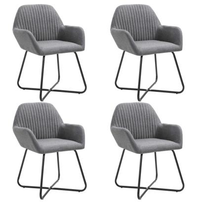 Scaune de bucătărie pivotante, 4 buc., gri închis, textil GartenMobel Dekor