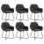 Scaune de sufragerie, 6 buc. negru, material textil GartenMobel Dekor