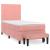Pat box spring cu saltea, roz, 90x200 cm, catifea  GartenMobel Dekor