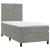 Pat box spring cu saltea, gri deschis, 90x190 cm, catifea GartenMobel Dekor