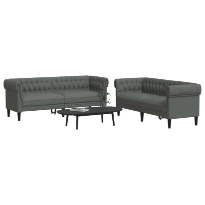 Set de canapele, 2 piese, gri închis, material textil GartenMobel Dekor