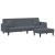 Set canapea cu perne, 2 piese, gri închis, catifea GartenMobel Dekor