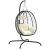 Scaun suspendat tip ou cu pernă, alb crem, poliratan și oțel GartenMobel Dekor