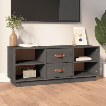 Comodă TV, gri, 100x34x40 cm, lemn masiv de pin GartenMobel Dekor