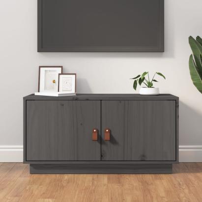 Comodă TV, gri, 80x34x40 cm, lemn masiv de pin GartenMobel Dekor