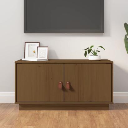 Comodă TV, maro miere, 80x34x40 cm, lemn masiv de pin GartenMobel Dekor