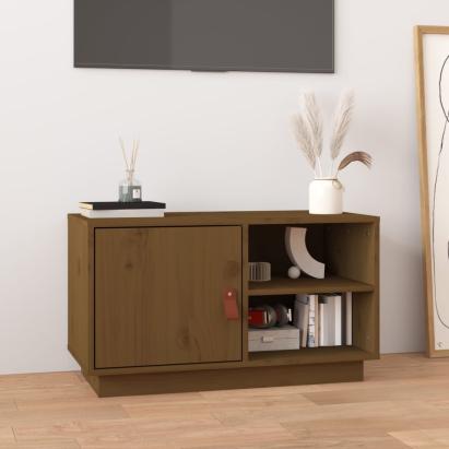 Comodă TV, maro miere, 70x34x40 cm, lemn masiv de pin GartenMobel Dekor