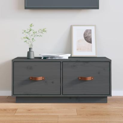 Comodă TV, gri, 80x34x35 cm, lemn masiv de pin GartenMobel Dekor