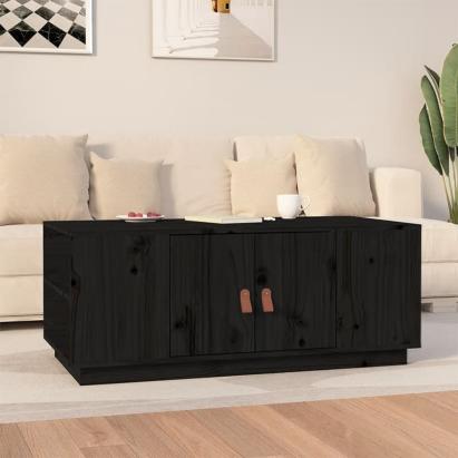 Măsuță de cafea, negru, 100x50x41 cm, lemn masiv de pin GartenMobel Dekor