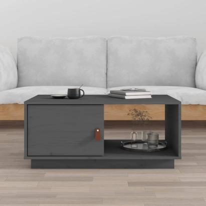 Măsuță de cafea, gri, 80x50x35,5 cm, lemn masiv de pin GartenMobel Dekor