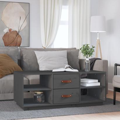 Măsuță de cafea, gri, 100x50x41 cm, lemn masiv de pin GartenMobel Dekor