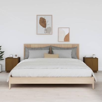Noptiere, 2 buc., maro miere, 40x34x45 cm, lemn masiv de pin GartenMobel Dekor