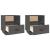 Noptiere, 2 buc., gri, 40x34x45 cm, lemn masiv de pin GartenMobel Dekor
