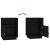 Noptiere, 2 buc., negru, 40x34x55 cm, lemn masiv de pin GartenMobel Dekor