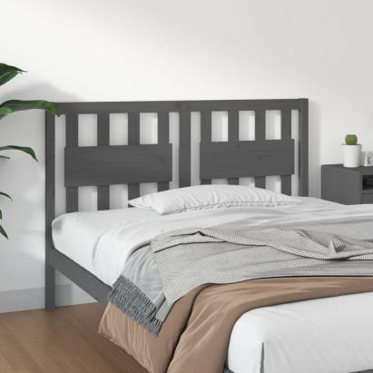 Tăblie de pat, gri, 125,5x4x100 cm, lemn masiv de pin GartenMobel Dekor