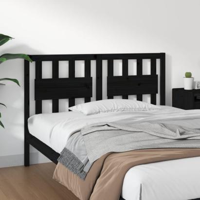 Tăblie de pat, negru, 125,5x4x100 cm, lemn masiv de pin GartenMobel Dekor