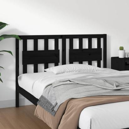 Tăblie de pat, negru, 145,5x4x100 cm, lemn masiv de pin GartenMobel Dekor