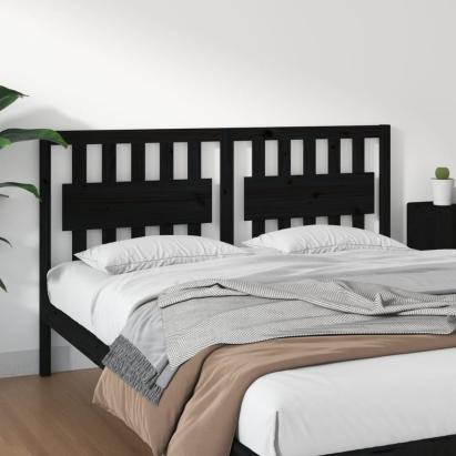 Tăblie de pat, negru, 155,5x4x100 cm, lemn masiv de pin GartenMobel Dekor