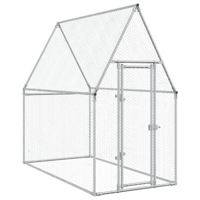 Coteț pentru păsări, gri, 200x100x190 cm, oțel galvanizat GartenMobel Dekor